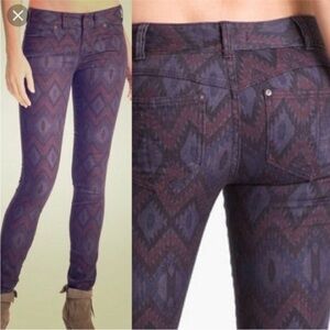 Ikat Patterned Skinny Jeans